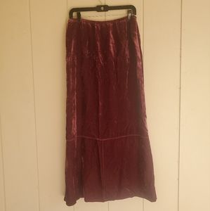 J.Jill Women's Size 18 Tall Velour Pull On Full Length A-Line Skirt Purp…